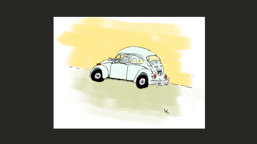 VW Bug, drawing