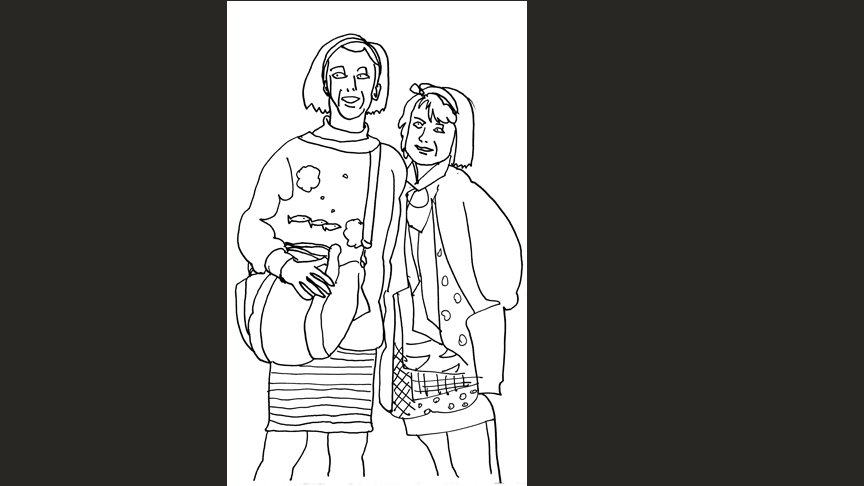 Mother & Daughter, drawing by Leha Carpenter