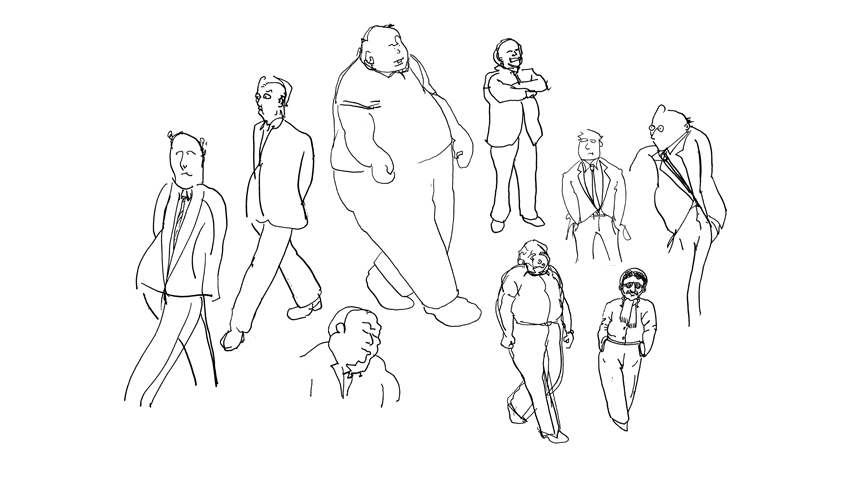 Men II, drawings by Leha Carpenter