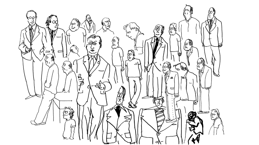 Men I, drawings by Leha Carpenter